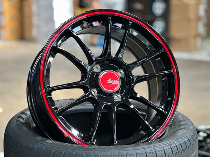 New 15X7 ET35 Advanti Ameros Rim (4 wheel) Gloss Black 4X100