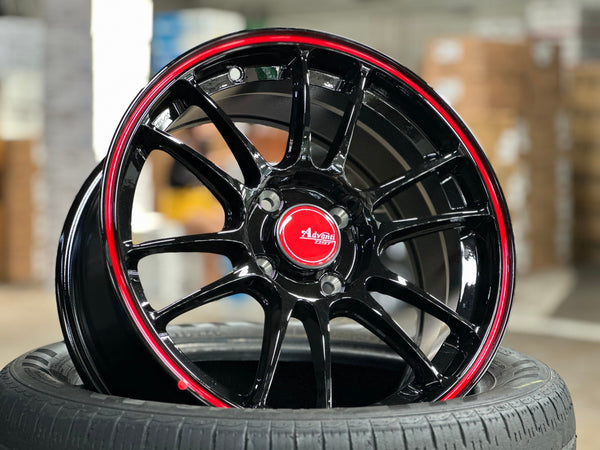 New 15X7 ET35 Advanti Ameros Rim (4 wheel) Gloss Black 4X100