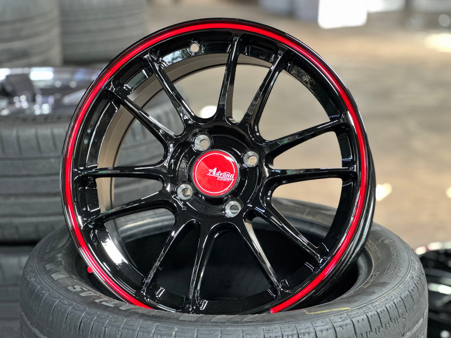 New 15X7 ET35 Advanti Ameros Rim (4 wheel) Gloss Black 4X100