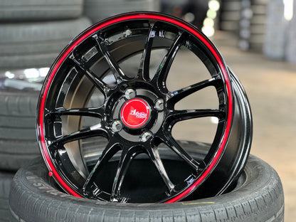 New 15X7 ET35 Advanti Ameros Rim (4 wheel) Gloss Black 4X100