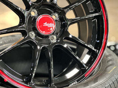 New 15X7 ET35 Advanti Ameros Rim (4 wheel) Gloss Black 4X100