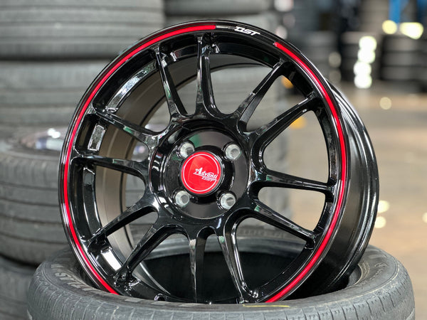 New 16X7 ET40 Advanti Ameros Rim (4 wheel) Gloss Black 4X100