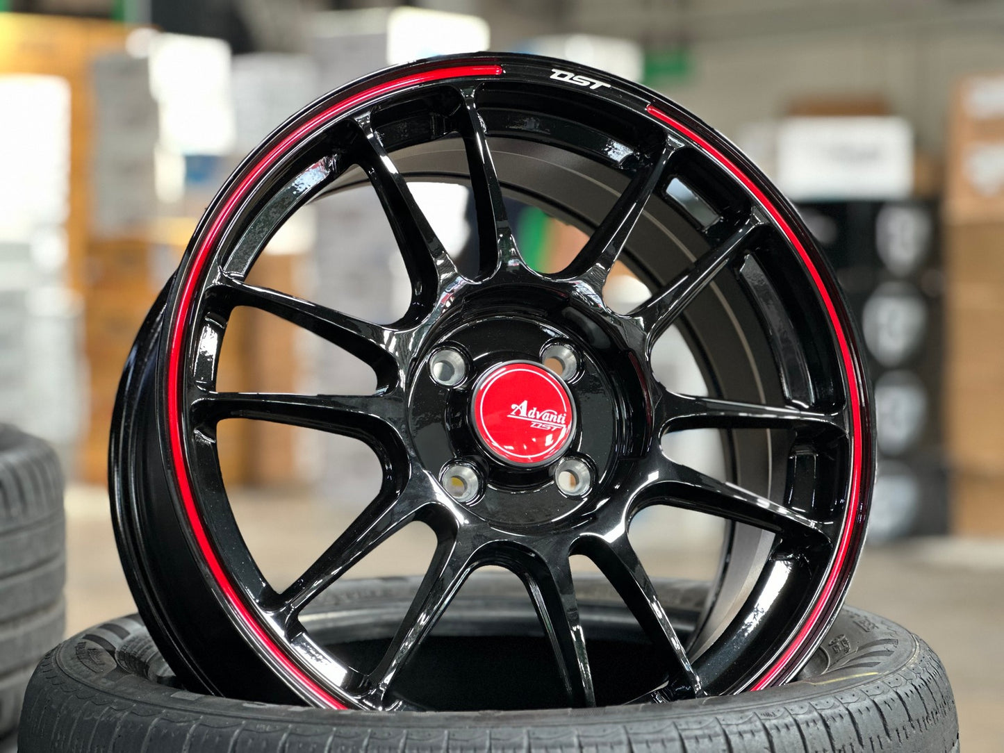 New 16X7 ET40 Advanti Ameros Rim (4 wheel) Gloss Black 4X100