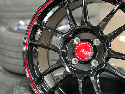 New 16X7 ET40 Advanti Ameros Rim (4 wheel) Gloss Black 4X100