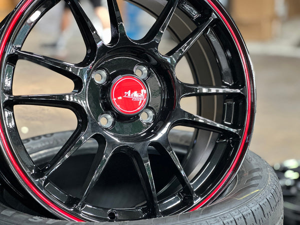 New 16X7 ET40 Advanti Ameros Rim (4 wheel) Gloss Black 4X100