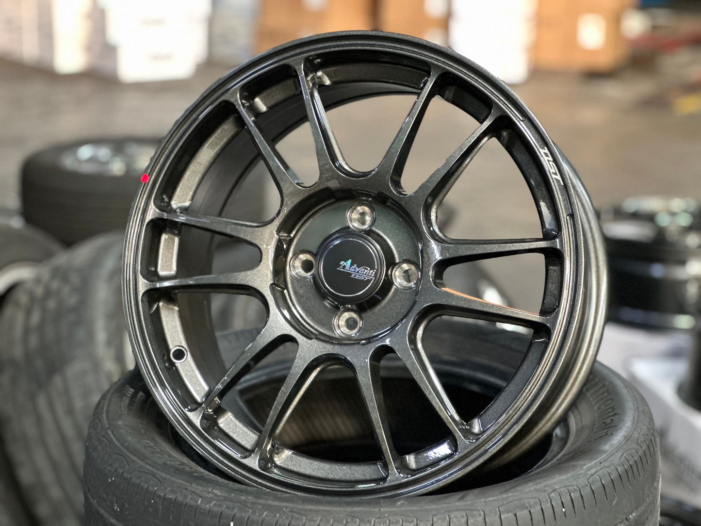 New 16X7 ET40 Advanti Ameros Rim (4 wheel) Gloss Gunmetal 4X100