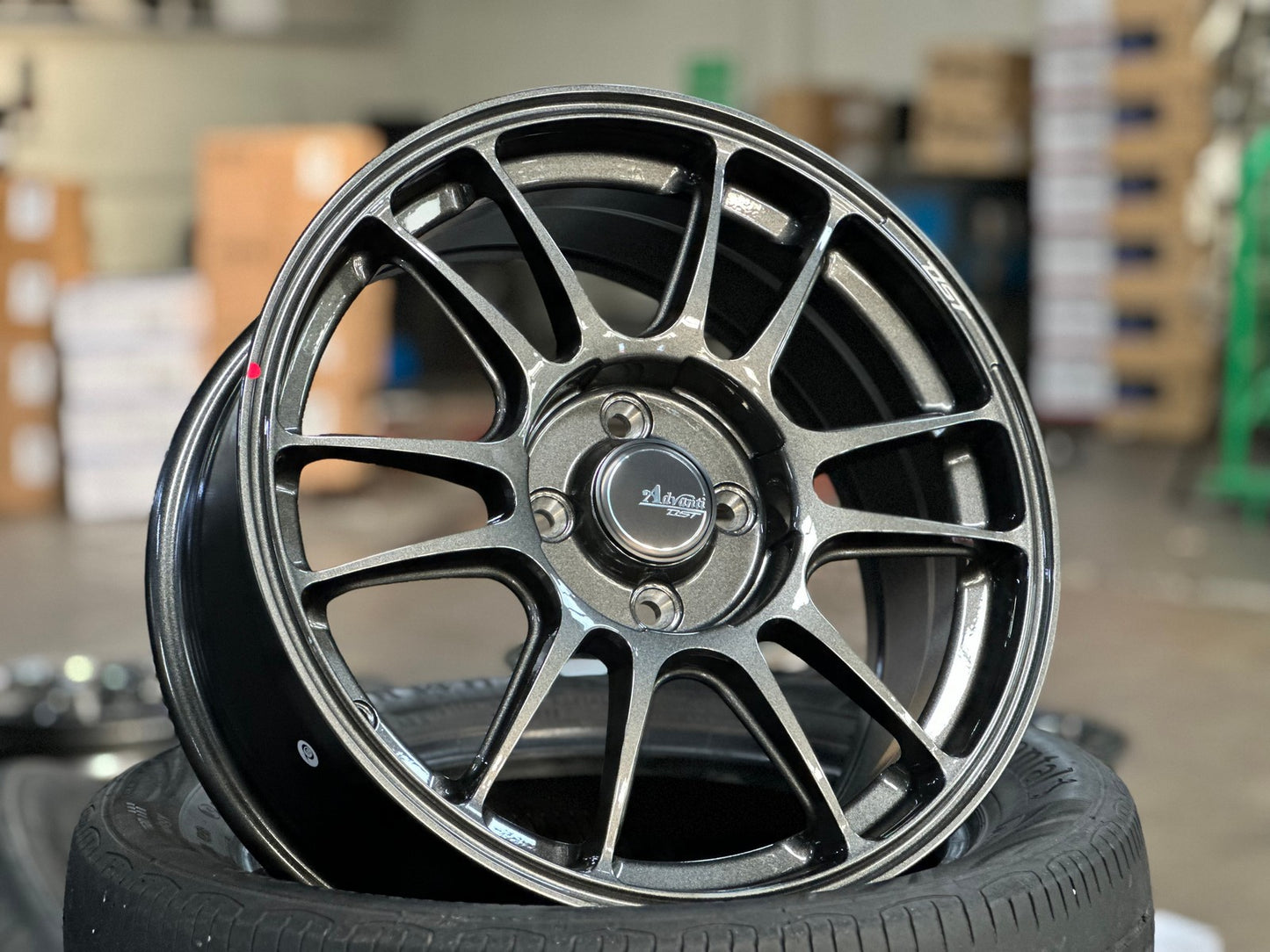 New 16X7 ET40 Advanti Ameros Rim (4 wheel) Gloss Gunmetal 4X100