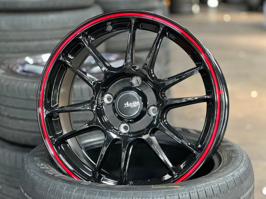 New 16X7 ET40 Advanti Ameros Rim (4 wheel) Gloss Black 4X114.3