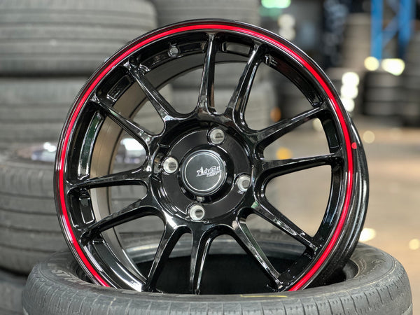 New 16X7 ET40 Advanti Ameros Rim (4 wheel) Gloss Black 4X114.3