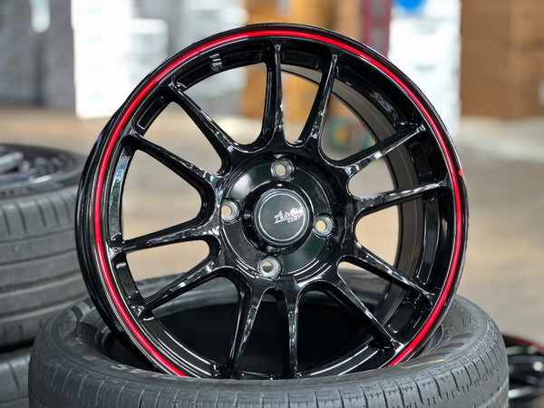 New 16X7 ET40 Advanti Ameros Rim (4 wheel) Gloss Black 4X114.3