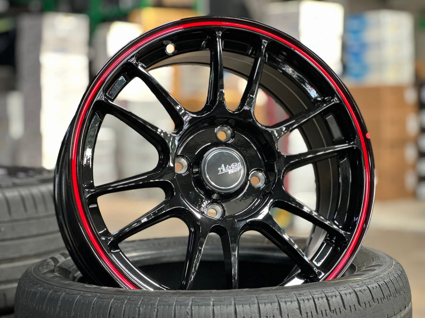 New 16X7 ET40 Advanti Ameros Rim (4 wheel) Gloss Black 4X114.3