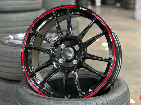 New 17X7 ET40 Advanti Ameros Rim (4 wheel) Gloss Black 4X100