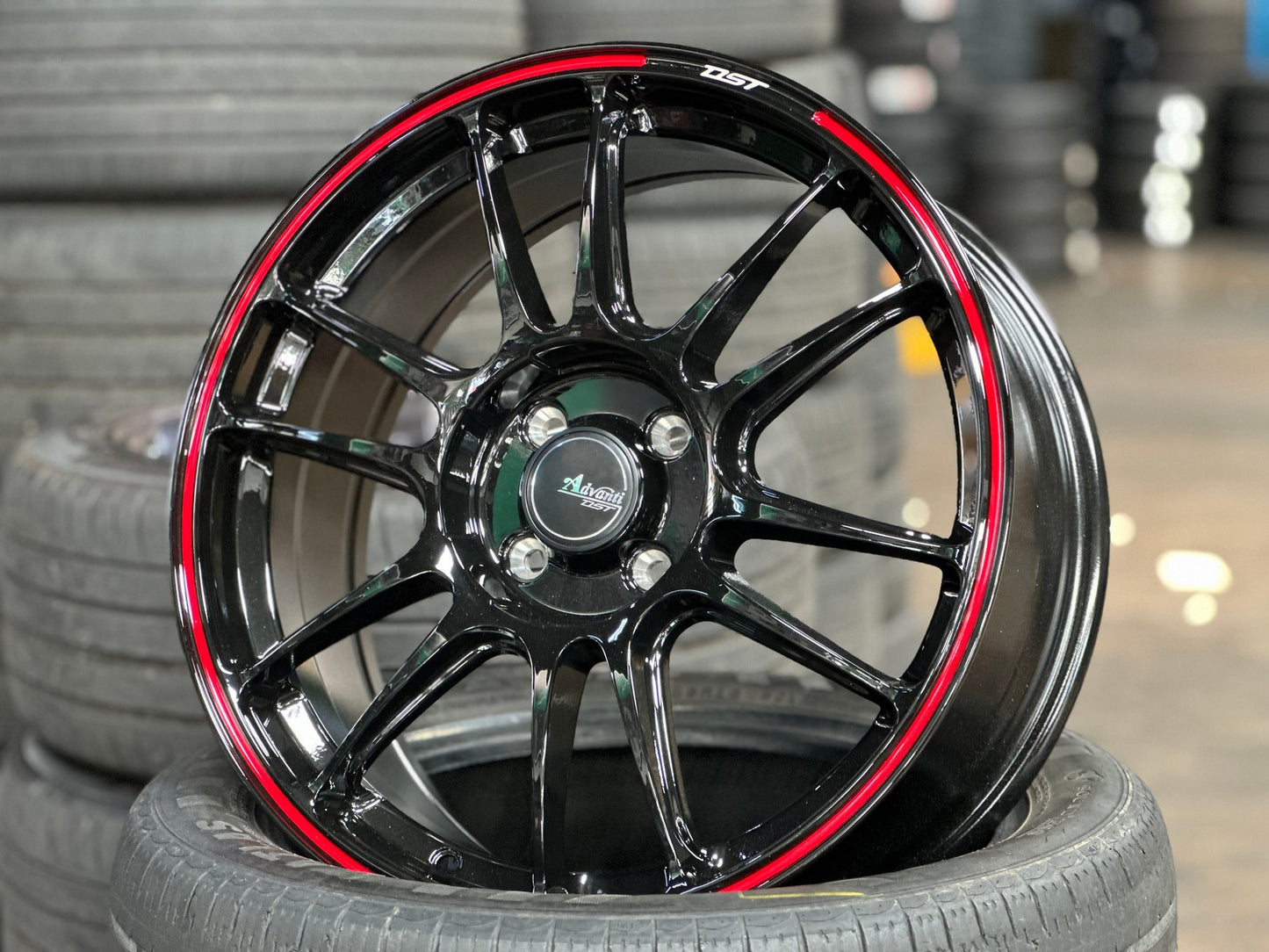 New 17X7 ET40 Advanti Ameros Rim (4 wheel) Gloss Black 4X100