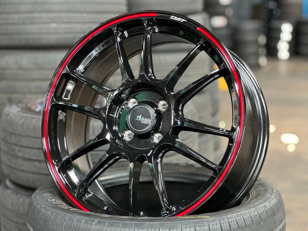 New 17X7 ET40 Advanti Ameros Rim (4 wheel) Gloss Black 4X100