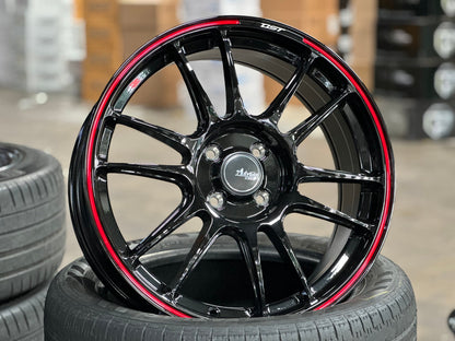 New 17X7 ET40 Advanti Ameros Rim (4 wheel) Gloss Black 4X100