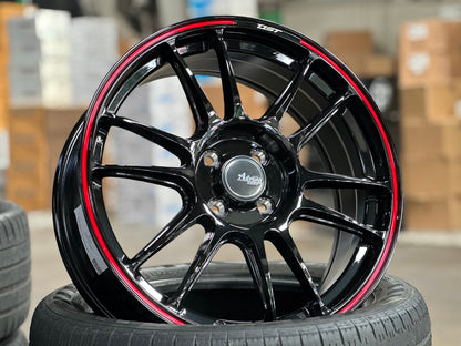 New 17X7 ET40 Advanti Ameros Rim (4 wheel) Gloss Black 4X100