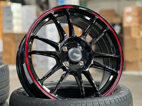 New 17X7 ET40 Advanti Ameros Rim (4 wheel) Gloss Black 4X100