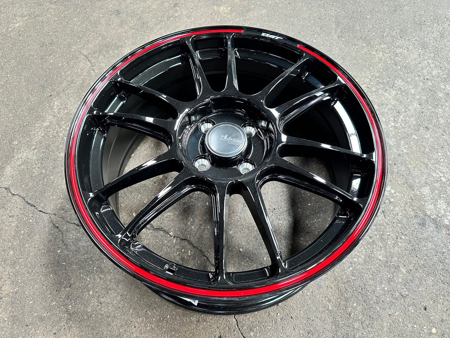 New 17X7 ET40 Advanti Ameros Rim (4 wheel) Gloss Black 4X100