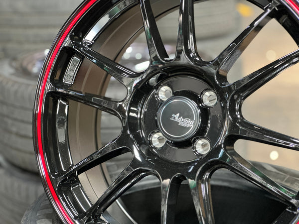 New 17X7 ET40 Advanti Ameros Rim (4 wheel) Gloss Black 4X100