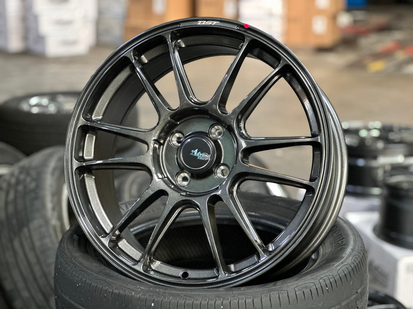 New 17X7 ET40 Advanti Ameros Rim (4 wheel) Gloss Gunmetal 4X100