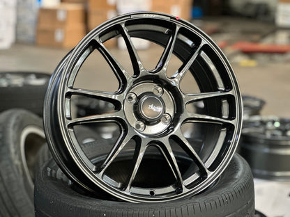 New 17X7 ET40 Advanti Ameros Rim (4 wheel) Gloss Gunmetal 4X100