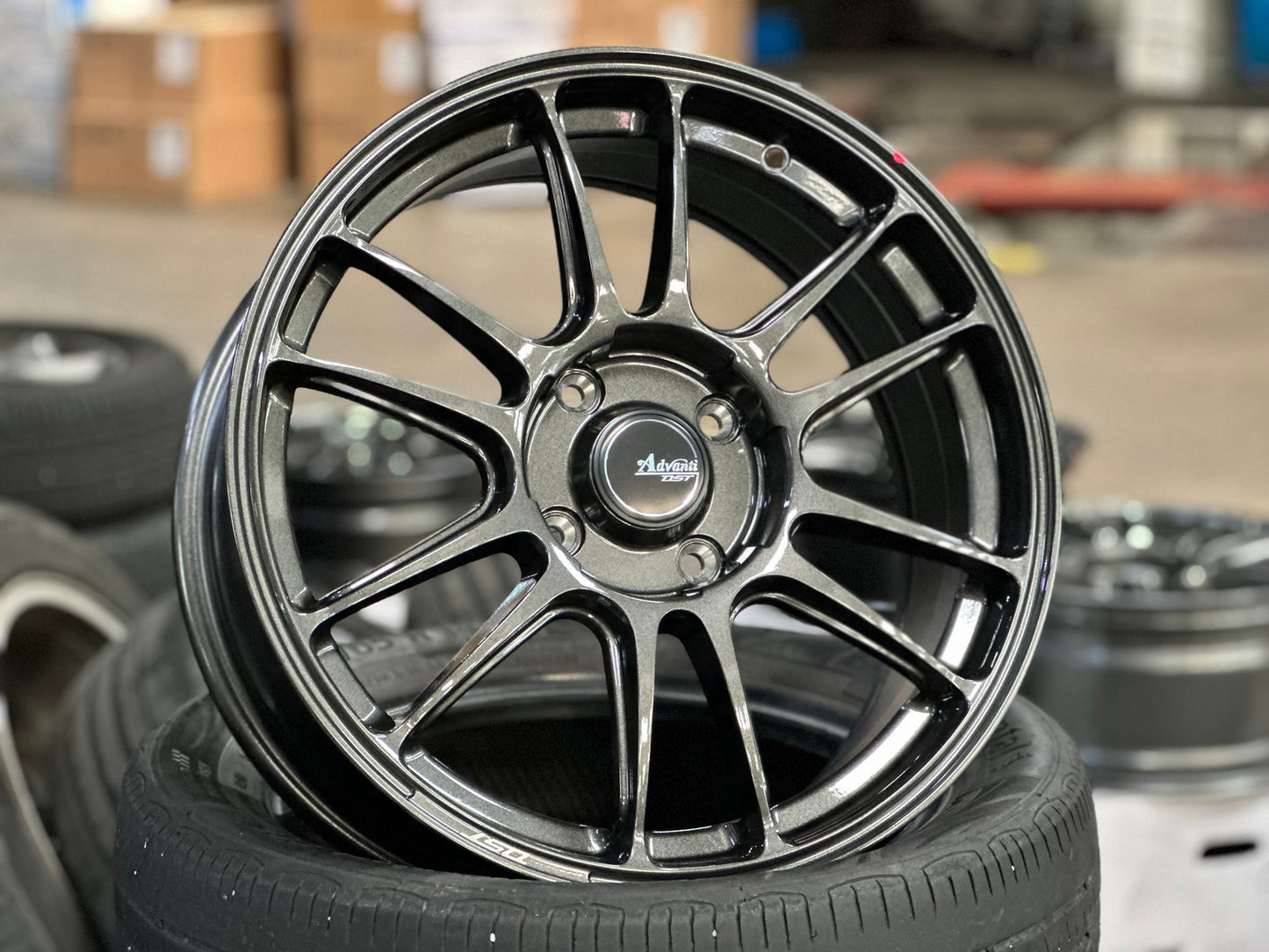 New 17X7 ET40 Advanti Ameros Rim (4 wheel) Gloss Gunmetal 4X114.3