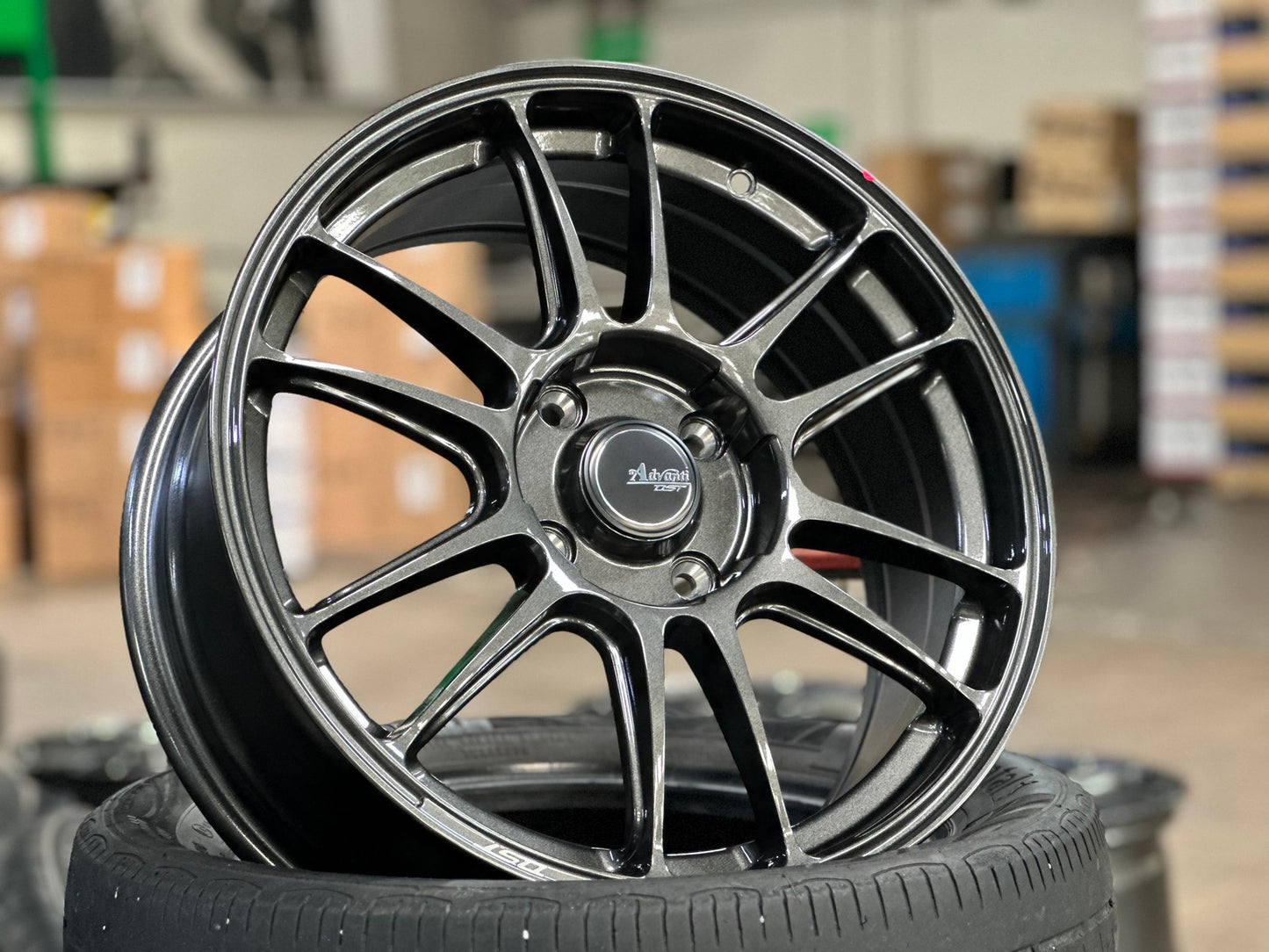 New 17X7 ET40 Advanti Ameros Rim (4 wheel) Gloss Gunmetal 4X114.3