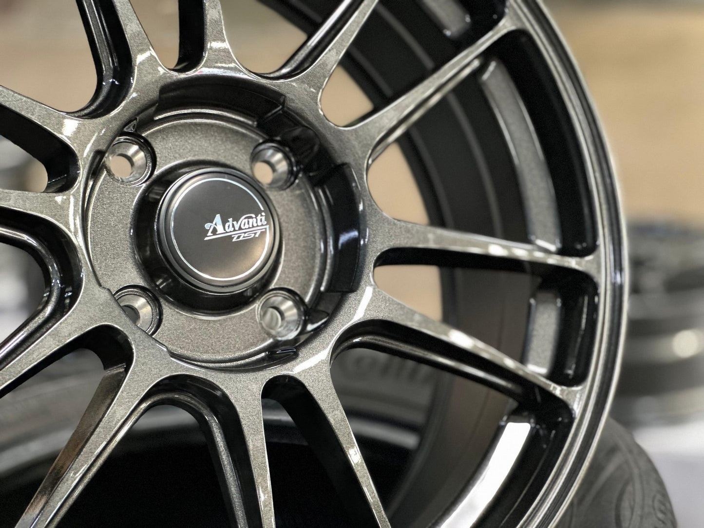 New 17X7 ET40 Advanti Ameros Rim (4 wheel) Gloss Gunmetal 4X114.3