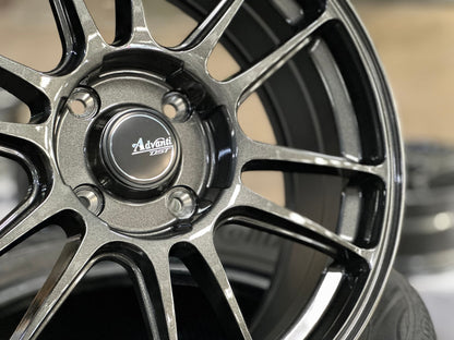 New 17X7 ET40 Advanti Ameros Rim (4 wheel) Gloss Gunmetal 4X114.3