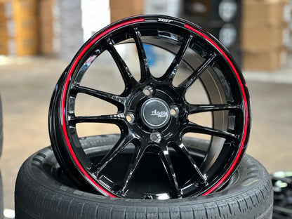 New 15X7.5 ET35 Advanti Ameros Rim (4 wheel) Gloss Black 4X100