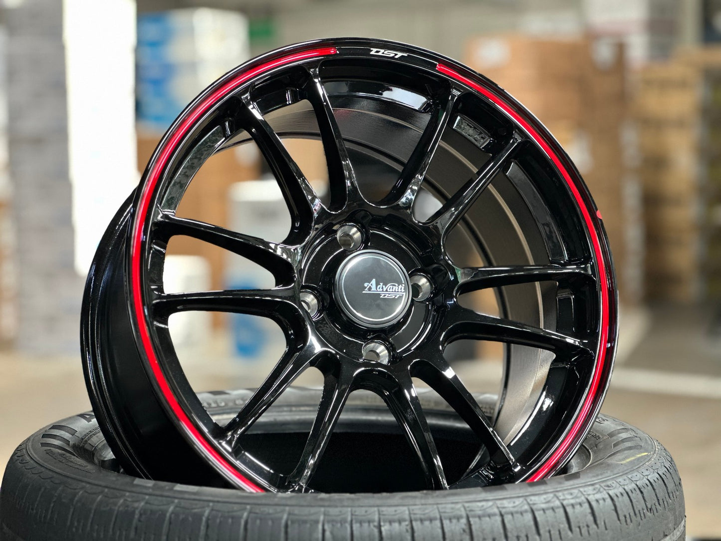 New 15X7.5 ET35 Advanti Ameros Rim (4 wheel) Gloss Black 4X100