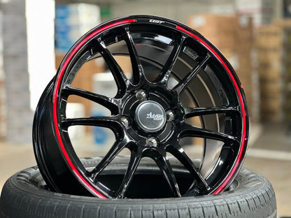 New 15X7.5 ET35 Advanti Ameros Rim (4 wheel) Gloss Black 4X100