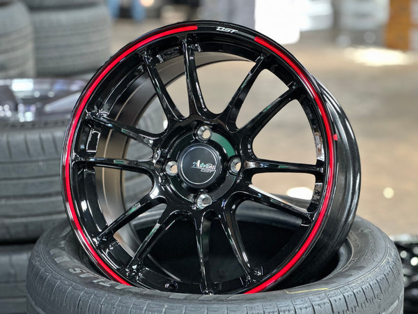 New 15X7.5 ET35 Advanti Ameros Rim (4 wheel) Gloss Black 4X100