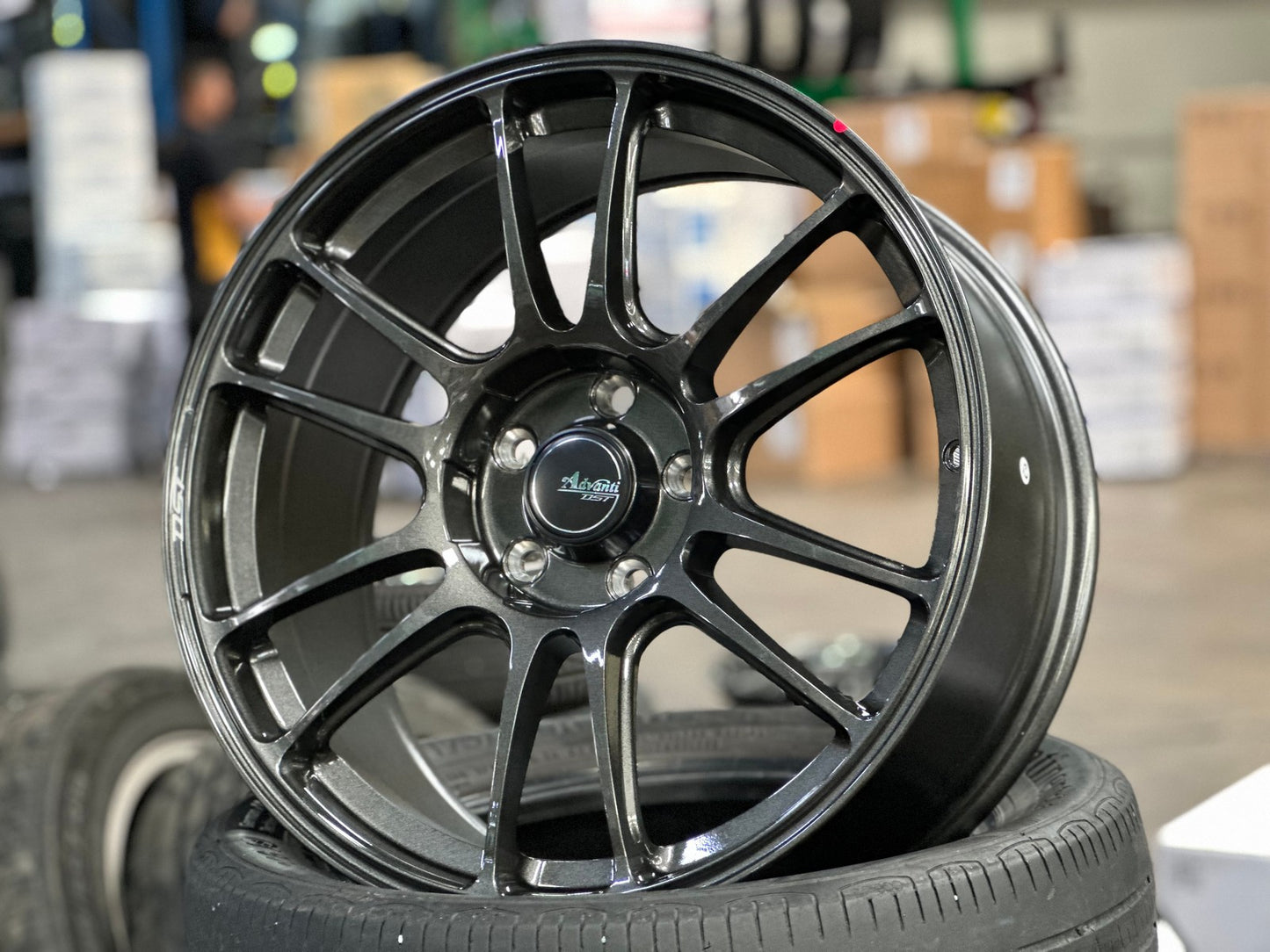 New 18X8.5 ET42 Advanti Ameros Rim (4 wheel) Gloss Gunmetal 5X112