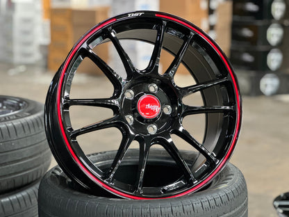 New 18X8.5 ET42 Advanti Ameros Rim (4 wheel) Gloss Black 5X114.3