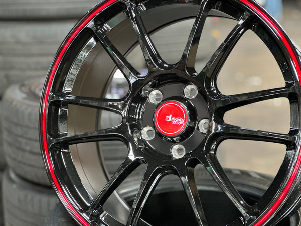 New 18X8.5 ET42 Advanti Ameros Rim (4 wheel) Gloss Black 5X114.3