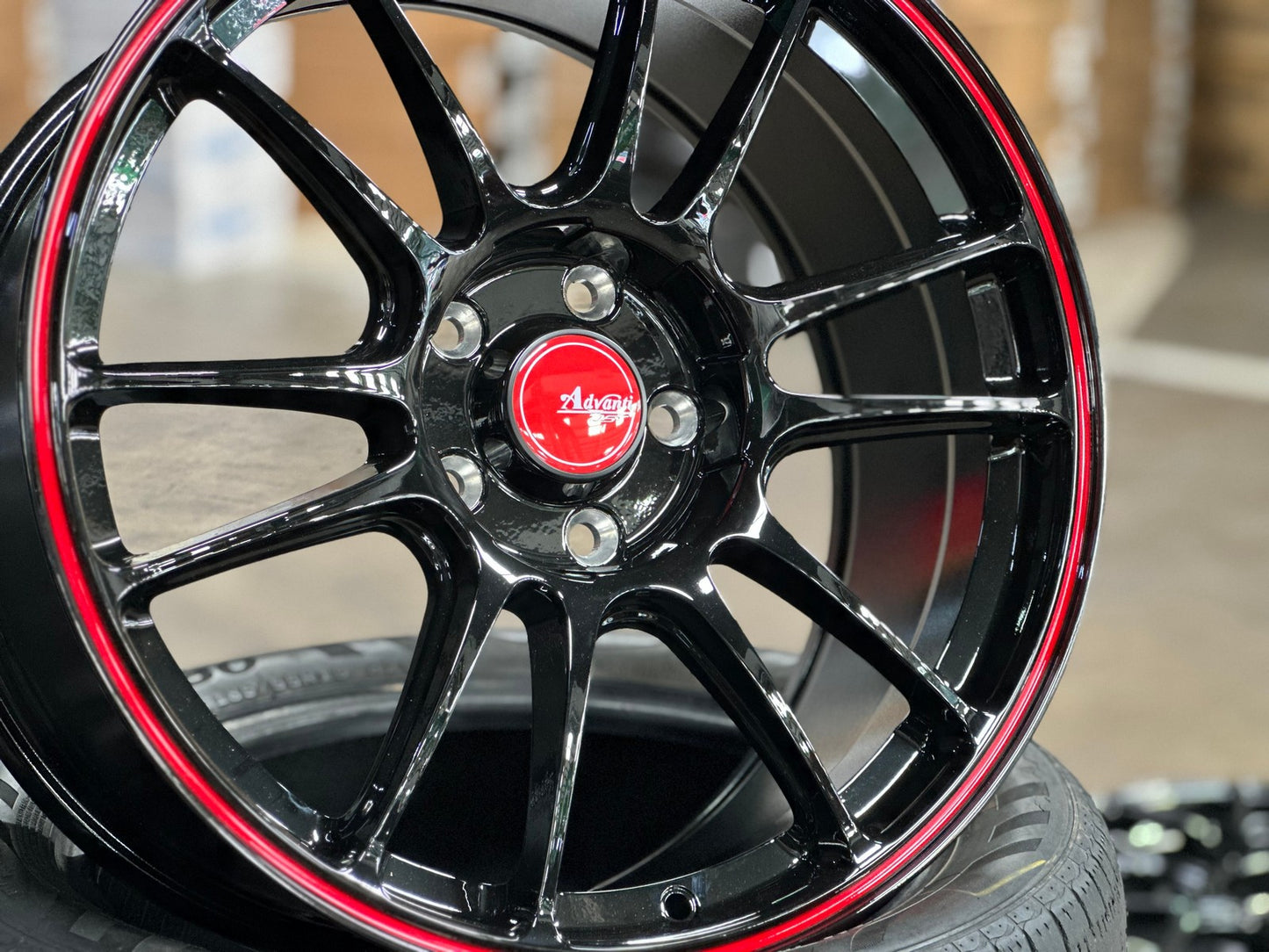 New 18X8.5 ET42 Advanti Ameros Rim (4 wheel) Gloss Black 5X114.3