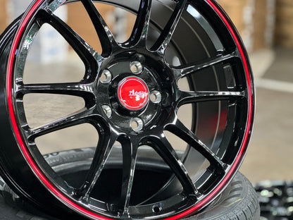 New 18X8.5 ET42 Advanti Ameros Rim (4 wheel) Gloss Black 5X114.3