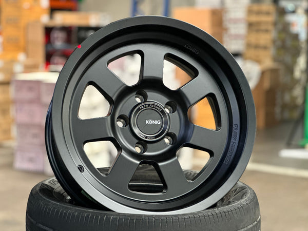 New 17X9 ET-12 Konig Hypertrail HT2 Rim (5 wheel) Matt Black 5X127