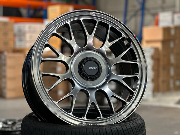 New 18X8.5 ET32 Konig MRK1 Rim (4 wheel) Gloss Gunmetal 5X112