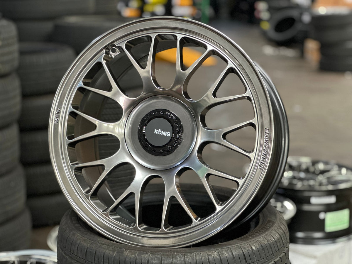 New 18X9 ET36 Konig MRK1 Rim (4 wheel) Gloss Gunmetal 5X112