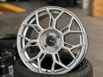 New 16X7 ET40 Advanti Asphalt Rim (4 wheel) Gloss Silver 4X100