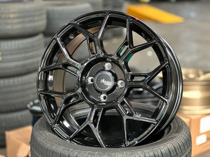 New 16X7 ET40 Advanti Asphalt Rim (4 wheel) Gloss Black 4X100