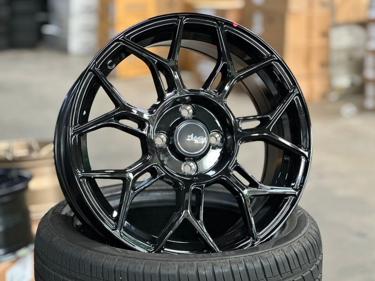 New 16X7 ET40 Advanti Asphalt Rim (4 wheel) Gloss Black 4X100