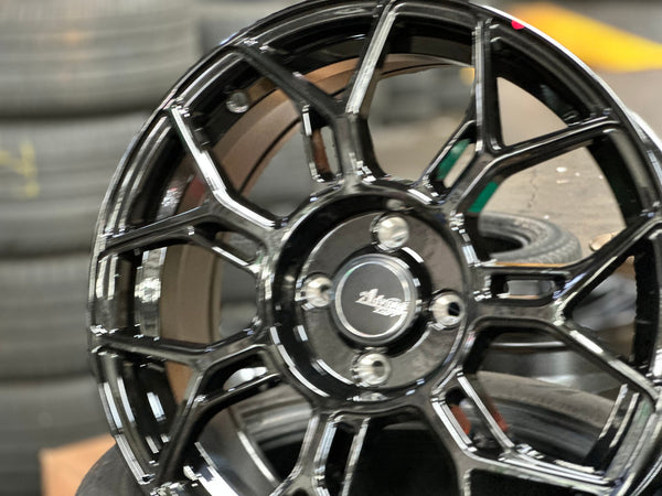 New 16X7 ET40 Advanti Asphalt Rim (4 wheel) Gloss Black 4X100
