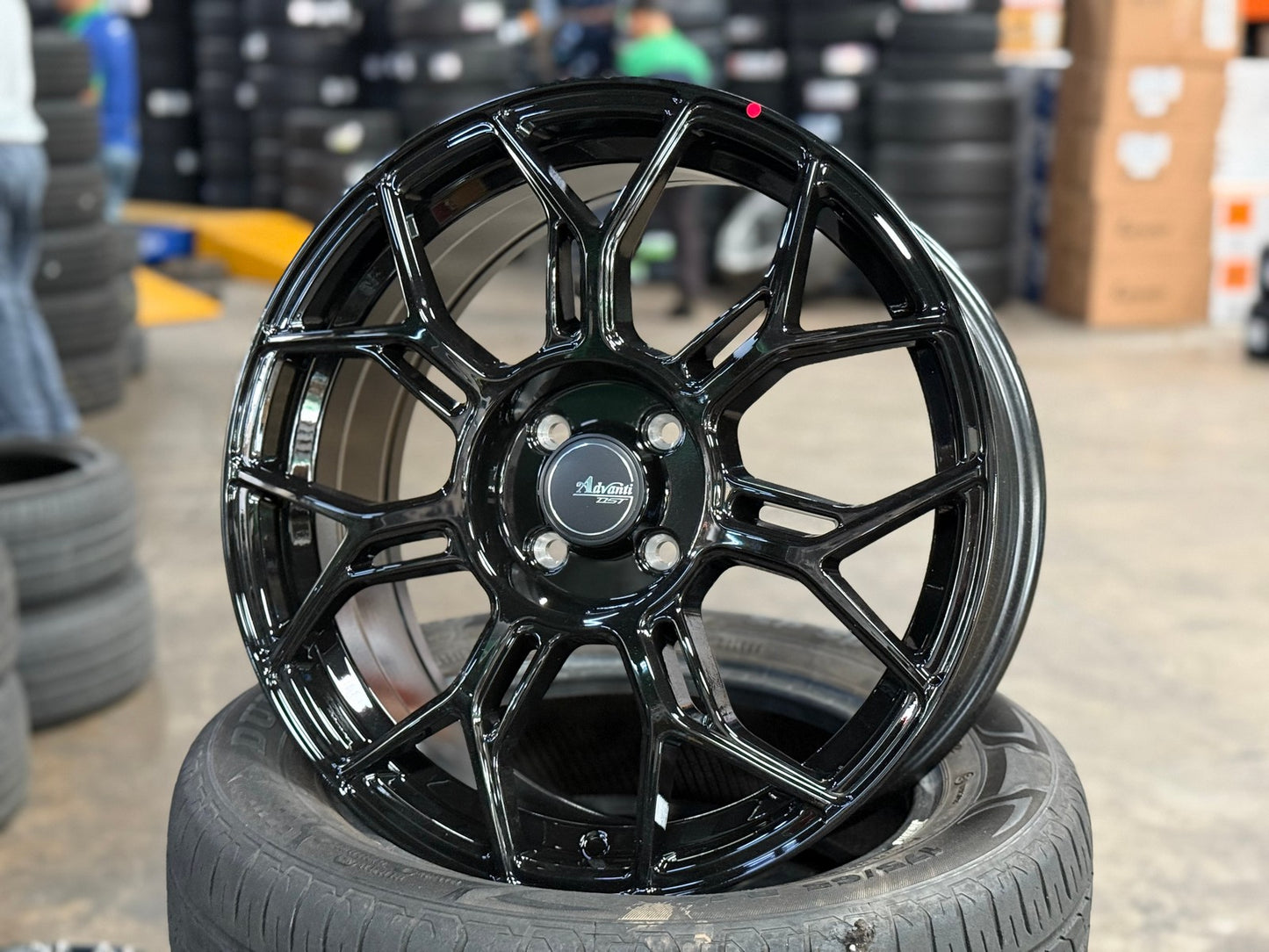 New 17X7 ET40 Advanti Asphalt Rim (4 wheel) Gloss Black 4X100