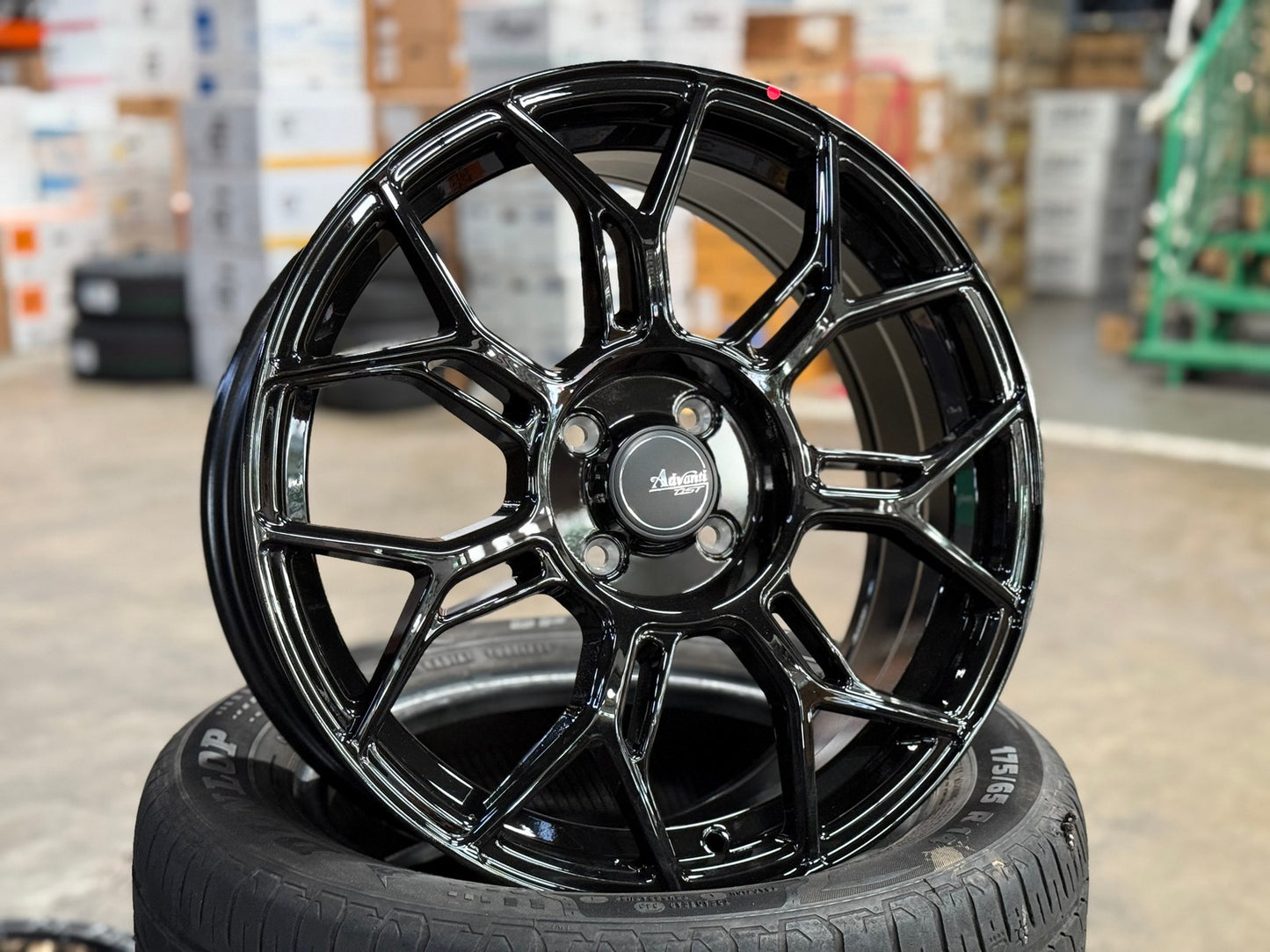 New 17X7 ET40 Advanti Asphalt Rim (4 wheel) Gloss Black 4X100