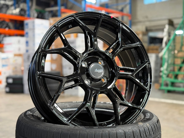 New 17X7 ET40 Advanti Asphalt Rim (4 wheel) Gloss Black 4X100