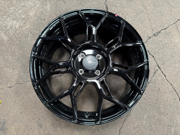 New 17X7 ET40 Advanti Asphalt Rim (4 wheel) Gloss Black 4X100