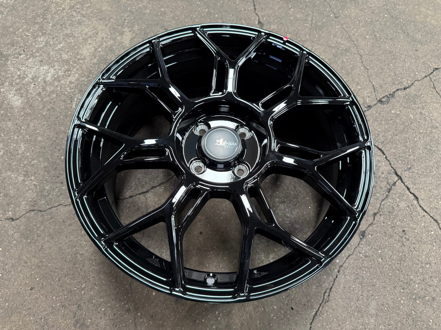 New 17X7 ET40 Advanti Asphalt Rim (4 wheel) Gloss Black 4X100